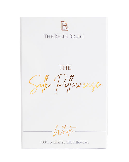 The Belle Brush Silk Pillowcase - White