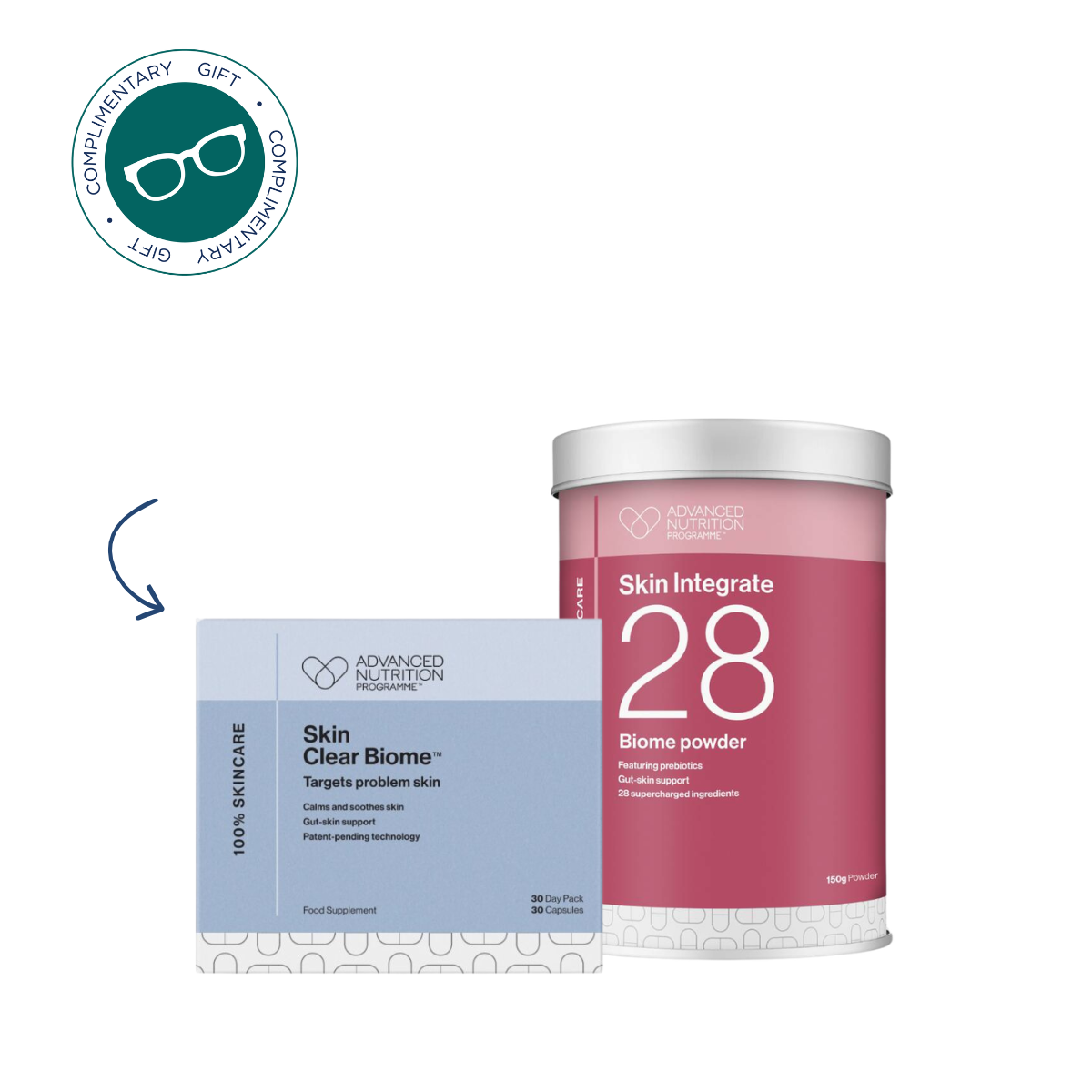 Advanced Nutrition Programme-Skin Integrate 28 Biome Powder & Complimentary Skin Clear Biome (30)