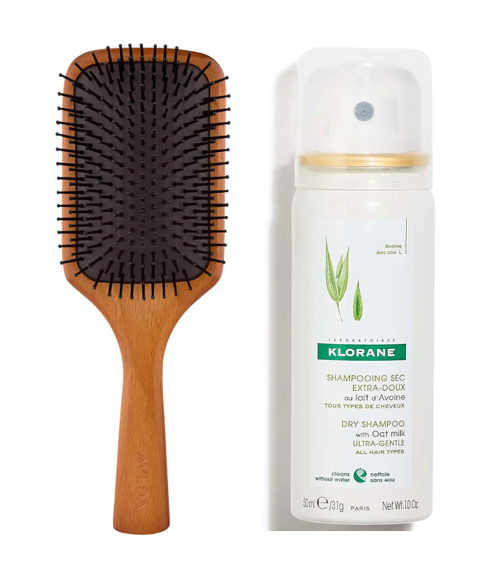 Aveda Mini Wood Paddle Brush & 2 x Klorane Oat Dry Shampoo 50ml