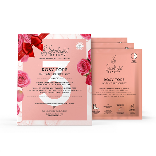 Seoulista Rosy Toes Instant Pedicure 3 pack Gift Set