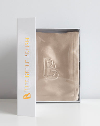 The Belle Brush Silk Pillowcase - Champagne