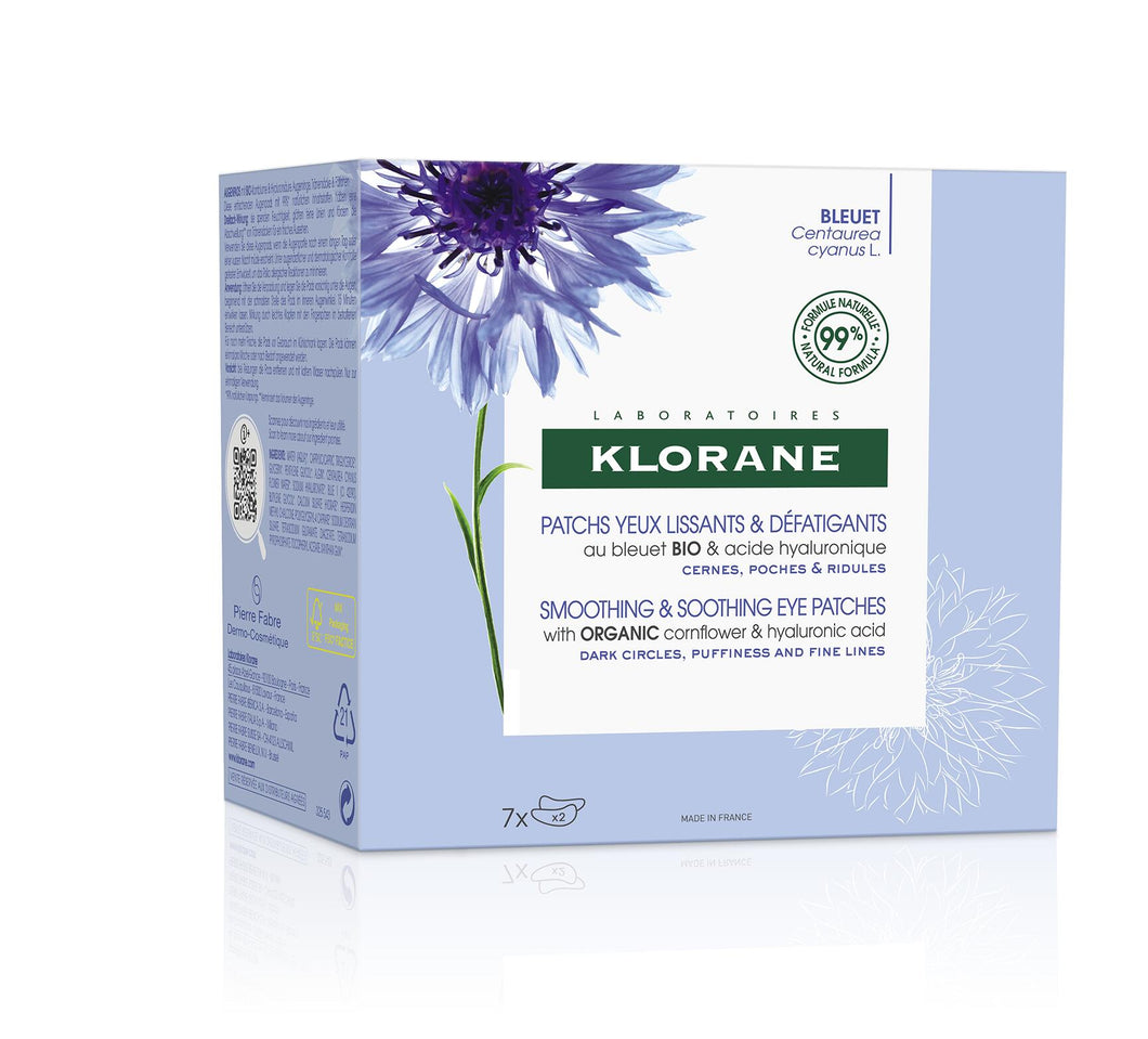 Klorane smoothing and soothing eye patches with ORGANIC Cornflower