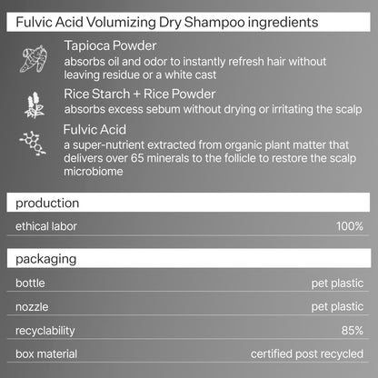 Act+Acre Fulvic Acid Volumizing Dry Shampoo