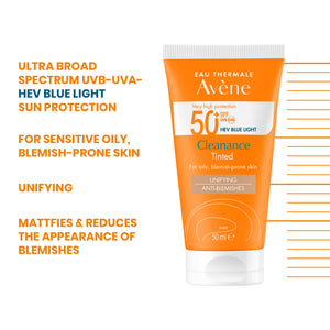 Avène Very High Protection Cleanance Tinted SPF50+ Sun Cream for Blemish-prone skin 50ml