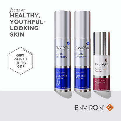 Environ Youth Essentia Serum and Defence Cream & COMPLIMENTARY Avance DF312 Elixir