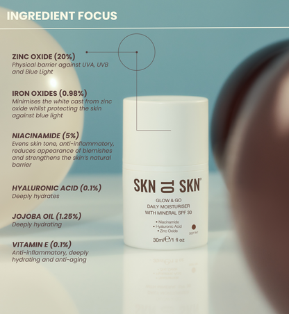 SKNTOSKN Glow & Go Daily Moisturiser with Mineral SPF30 - Deep Tint