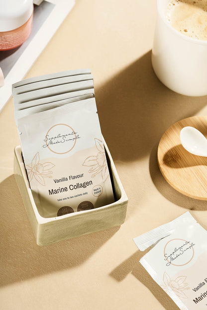 Supplements Made Simple Vanilla Marine Collagen - 30 x Sachets - 5g Collagen per Sachet