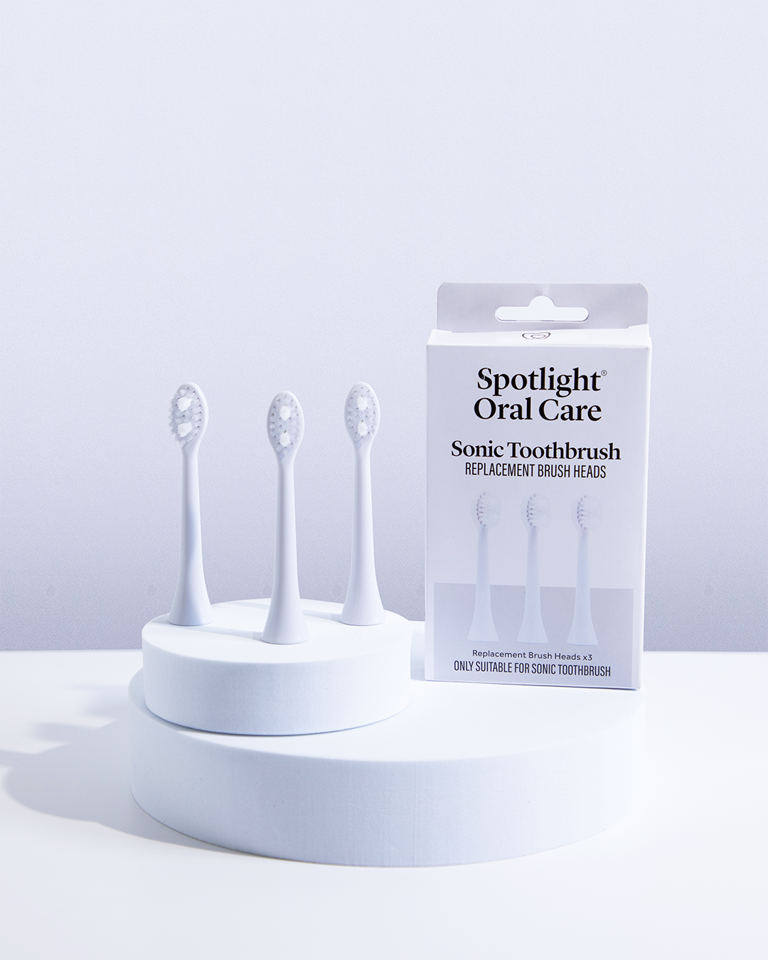 Spotlight Oral Care Sonic Toothbrush Replacement Heads in White