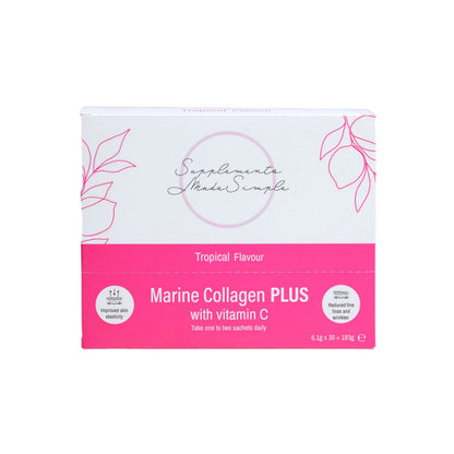 Supplements Made Simple Marine Collagen PLUS with Vitamin C Sachets Tropical Flavour 30 sachets