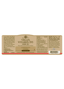 Solgar Vegan Vitamin D3 1000IU (60 capsules) 12536740