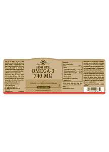 Solgar Omega 3 Fish Gel 740 mg (50 capsules) 12536546