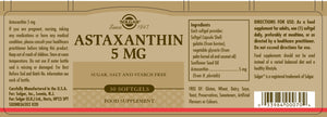 Solgar Astaxanthin Complex Supplement 5mg (30 Soft Gels) 12536282