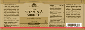 Solgar Dry Vitamin A Supplement 5000IU (100 Tablets) 12536418